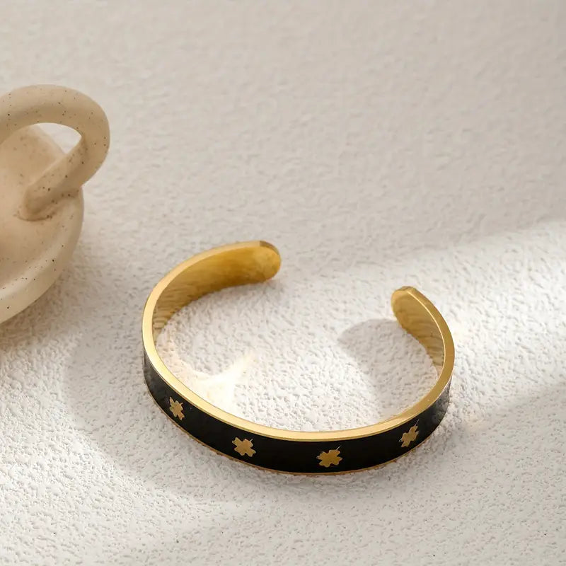 C-Shaped Stainless Steel Bangle Bracelet, Multi-Color Design, Suitable For Fashion Accessory, Casual Daily Wear