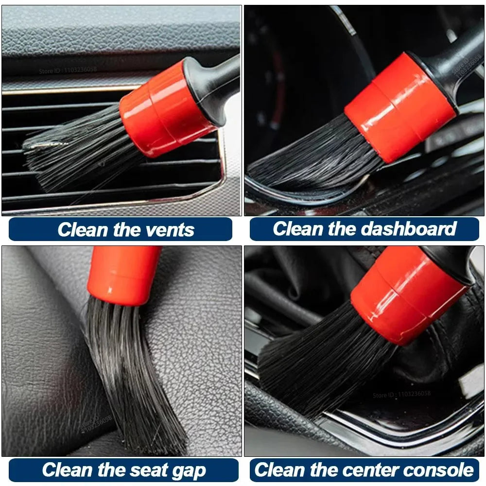 PWS Professional Car Cleaning Kit - Scrubber Drill Detailing Brush Set for Air Conditioner Vents, Towels, and Polishing Tools for Auto Detailing