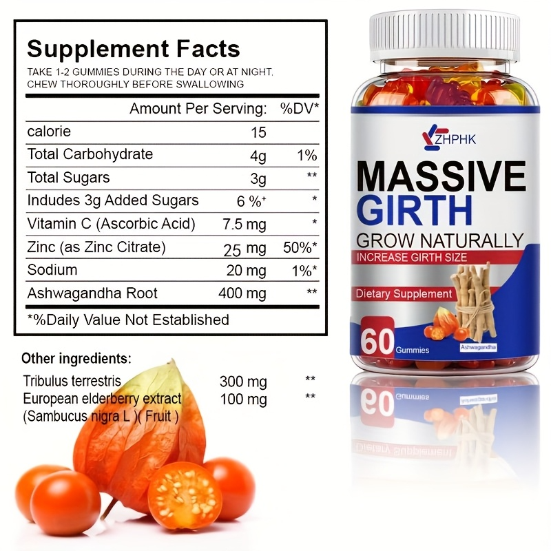 Men's Gummies, Premium Active Formula, Visible Change, for Men's And Women's Well-Being - 60 Gummy Bears