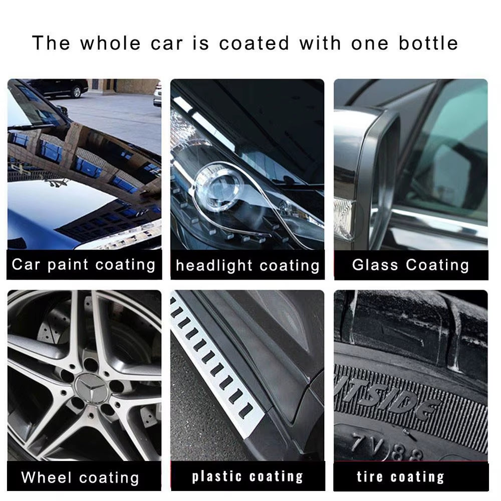 Car Ceramic Coating Kit - 2PC 30ml Enhanced 9H Polish Liquid Crystal with High-Density Super Hydrophobic Glass Coating Tools