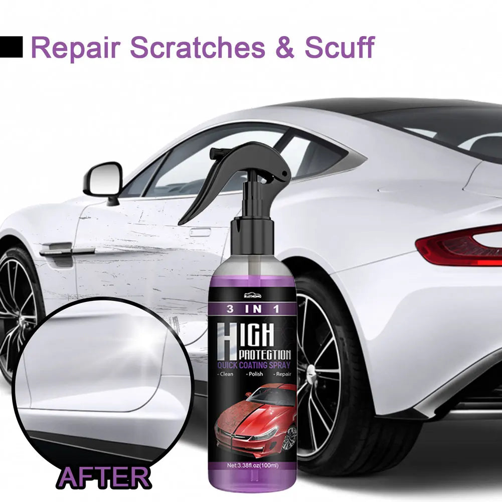 Revitalize Your Ride: 3-in-1 Nano Ceramic Coating Spray - 100ml Scratch Repair & Body Compound Solution