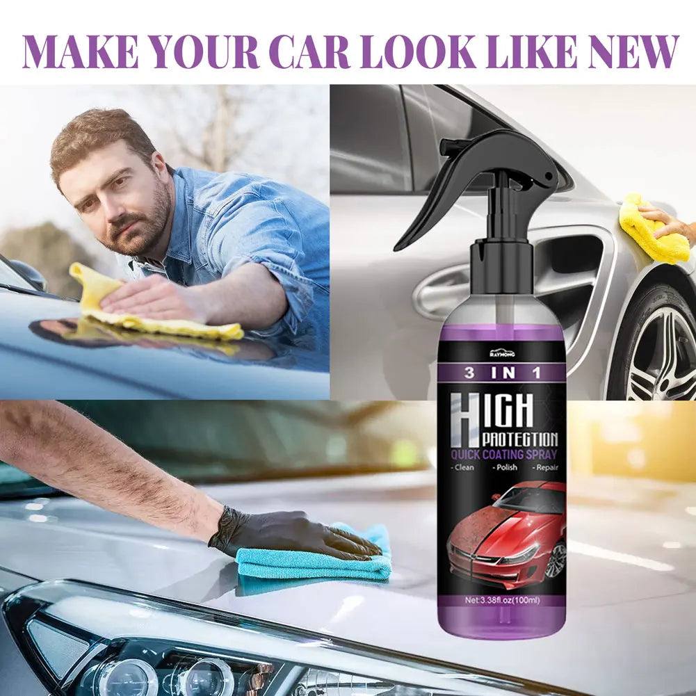 Revitalize Your Ride: 3-in-1 Nano Ceramic Coating Spray - 100ml Scratch Repair & Body Compound Solution
