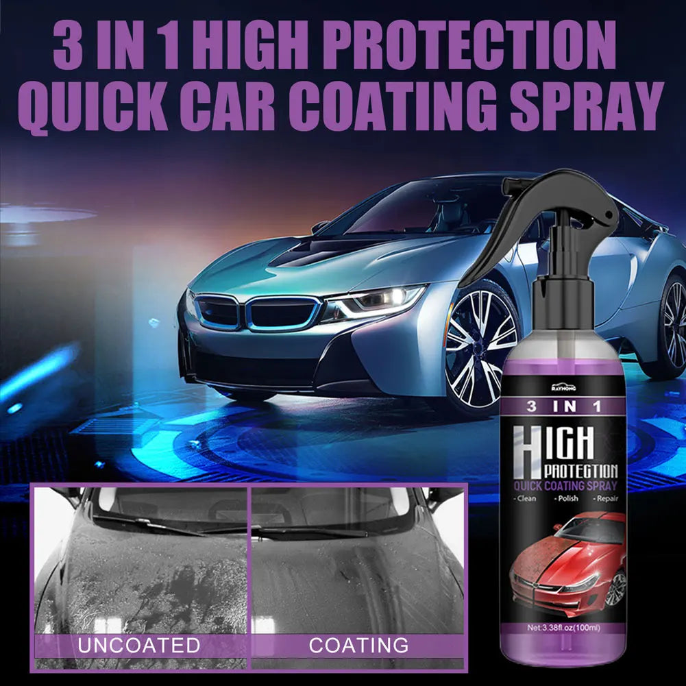 Revitalize Your Ride: 3-in-1 Nano Ceramic Coating Spray - 100ml Scratch Repair & Body Compound Solution