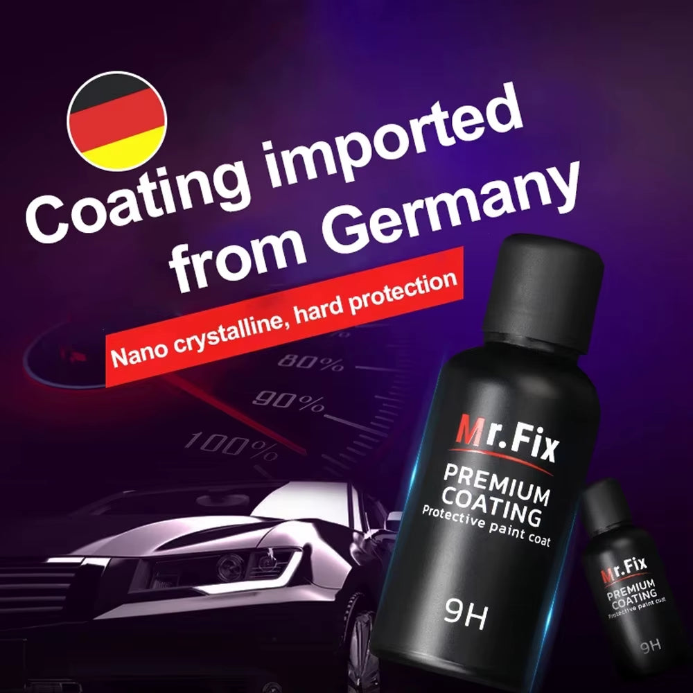 Car Ceramic Coating Kit - 2PC 30ml Enhanced 9H Polish Liquid Crystal with High-Density Super Hydrophobic Glass Coating Tools