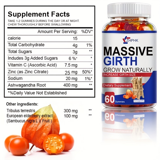 Men's Gummies, Premium Active Formula, Visible Change, for Men's And Women's Well-Being - 60 Gummy Bears