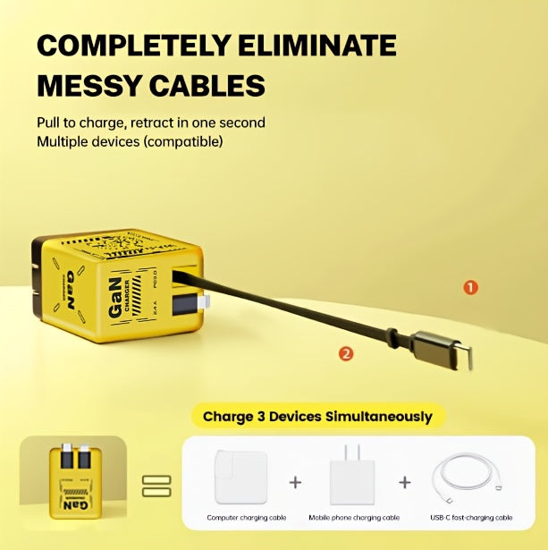 120W Dual Fast c Charger Long Cord Travel Ready