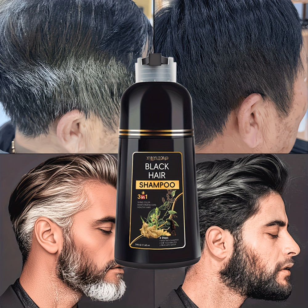 1 PINTACANAS organic 3in1 Black Shampoo  Beard Dye Herbal Moisturizing Gift