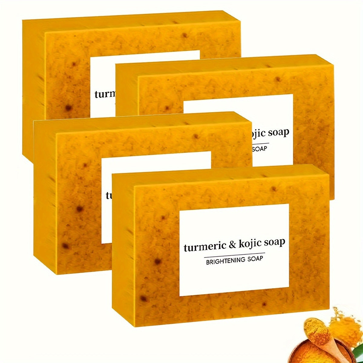 4 Pieces Of Turmeric And Kojic Acid Soap Containing Natural Turmeric Soap Deeply Cleanses Face And Body Suitable For All Skin Types Winter Christmas